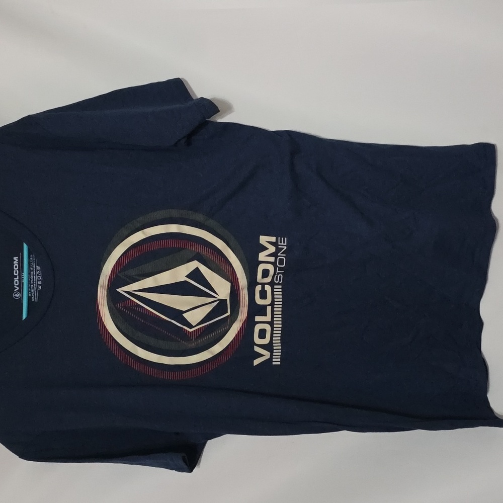 Volcom Stone Men's T-Shirt Navy W/Logo Skateboarding Sz M EUC